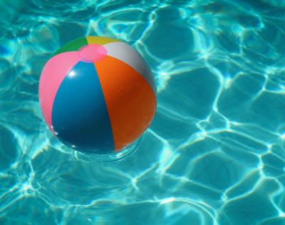 beach ball in a pool